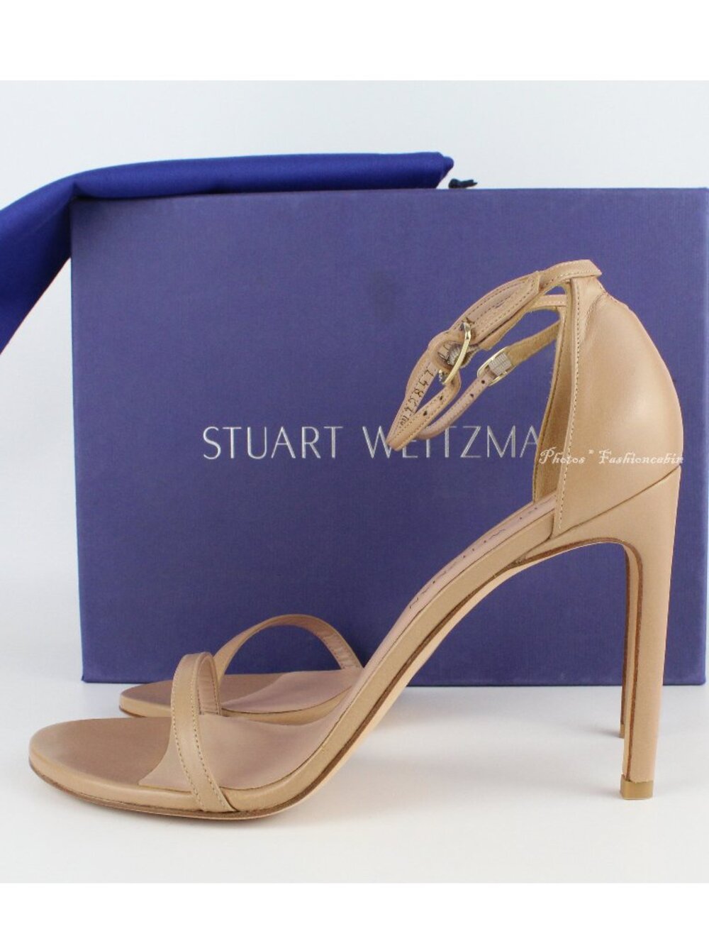 New Stuart Weitzman Nudistsong Leather Heeled Ankle Strap Sandals, BAMBINA US 10